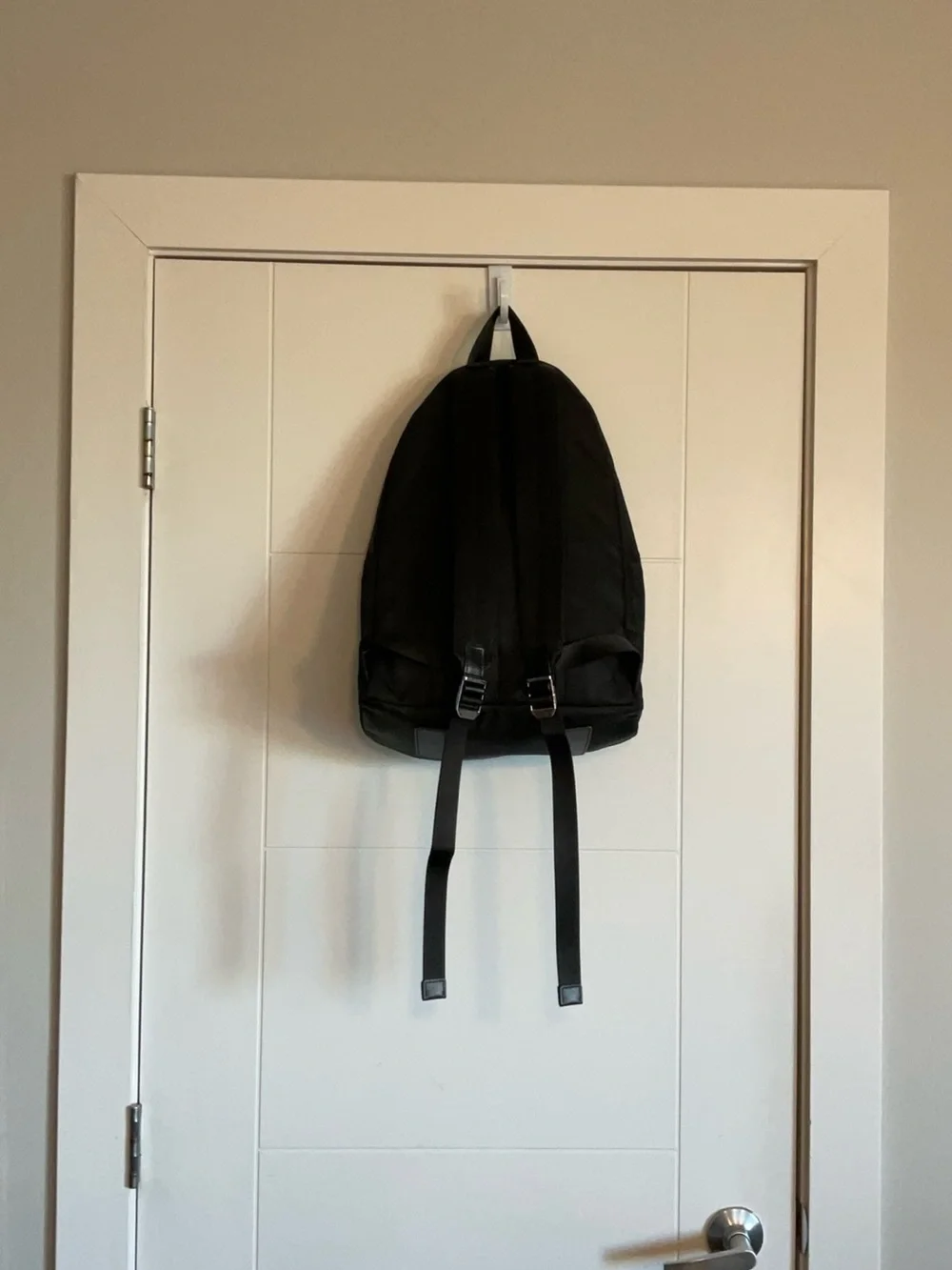 Black Michael Kors Kent Backpack. Silver hardware